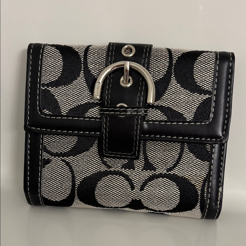 Coach Black and Gray Signature Wallet